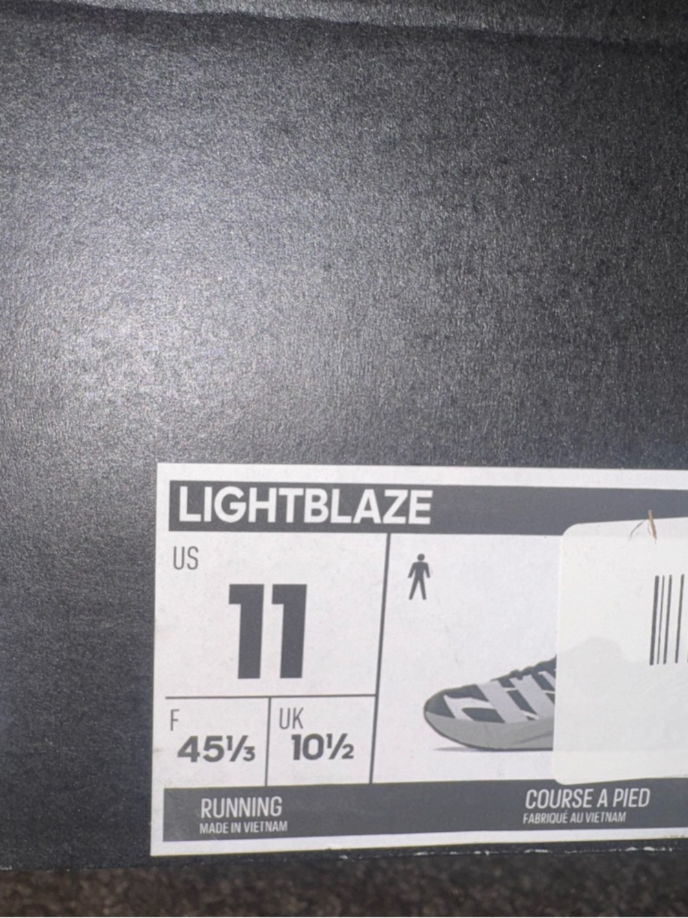 adidas Lightblaze Black and grey Running Shoes (Box Label)